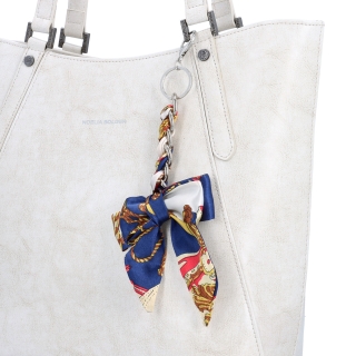 Přívěsek na kabelku s mašlí a karabinkou Indee materiál textil barva multicolor D015