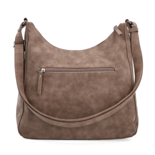 Crossbody syntetická kabelka s prošitím Tangerin materiál syntetická kůže zapínání na zip barva hnědá velikost střední 1104 H Zezadu
