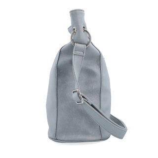 Městská crossbody kabelka s hebkým povrchem a děleným vnitřkem Tangerin materiál syntetická kůže zapínání na zip barva šedá velikost střední 7015 SS Z boku