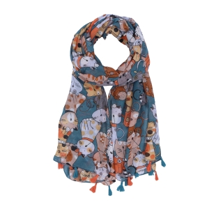Lehký šátek s originálním vzorem Noelia Bolger materiál Viskóza a bavlna barva multicolor KL506 - 21