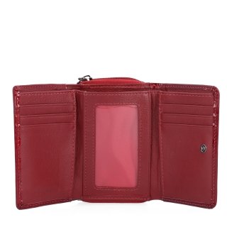 Elegantní lakovaná kožená peněženka Carmelo materiál kůže zapínání na zip barva vínová velikost malá 2105 L BO Otevřený