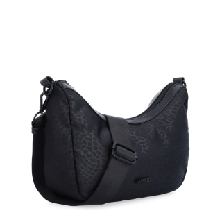 Malá kabelka se zaobleným tvarem Carmelo materiál nylon zapínání na zip barva černá velikost malá 6602 C LE