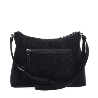 Dámská elegantní crossbody kabelka Tangerin materiál syntetická kůže zapínání na zip barva černá velikost malá 1110 C Zezadu