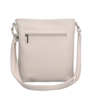 Crossbody kabelka na zip Carmelo materiál syntetická kůže zapínání na zip barva béžová velikost malá 4324 BE Zezadu