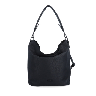 Elegantní dámská kabelka se dvěma popruhy Carmelo materiál nylon zapínání na zip barva černá velikost střední 6603 C LE Zepředu