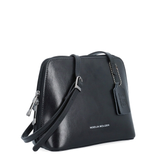 Kožená crossbody kabelka s promyšleným členěním Noelia Bolger materiál kůže zapínání na zip barva černá velikost malá NB 0115 C