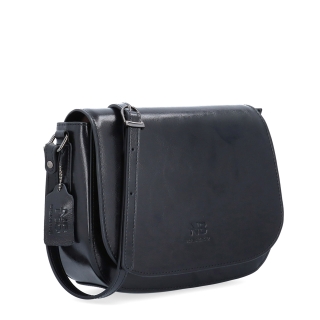 Elegantní kožená crossbody kabelka s klopou Noelia Bolger materiál kůže zapínání s klopou barva černá velikost malá NB 0117 C