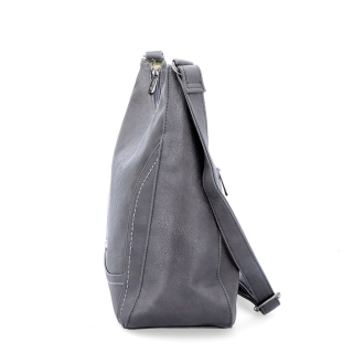 Městská crossbody kabelka ze syntetické kůže Tangerin materiál syntetická kůže zapínání na zip barva šedá velikost střední 8046 TS Z boku