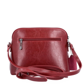 Minimalistická kožená crossbody kabelka na každý den Noelia Bolger materiál kůže zapínání na zip barva červená velikost malá NB 0116 TCV Zezadu