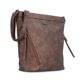 Crossbody kabelka s ozdobnými zipy Tangerin materiál syntetická kůže zapínání na zip barva metalická velikost střední 8050 BR