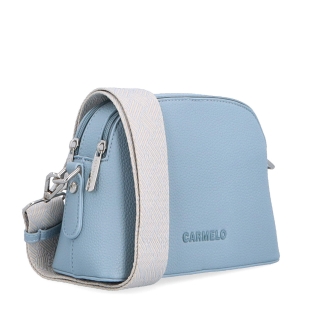 Malá crossbody kabelka s širokým popruhem Carmelo materiál syntetická kůže zapínání na zip barva modrá velikost malá 4355 SM