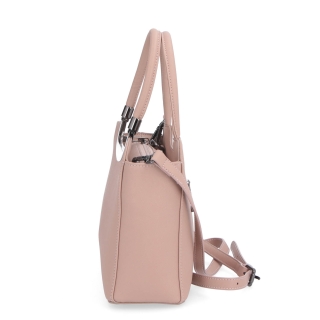 Elegantní kabelka do ruky Noelia Bolger materiál kůže zapínání na zip barva nude velikost malá NB 0040 N Z boku