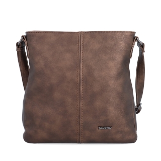 Crossbody kabelka s jednoduchým prošíváním Tangerin materiál syntetická kůže zapínání na zip barva metalická velikost střední 8003 BR Zepředu