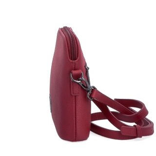 Malá kožená crossbody kabelka Noelia Bolger materiál kůže zapínání na zip barva červená velikost malá NB 3017 CV Z boku