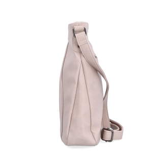 Asymetrická crossbody kabelka s prošíváním Tangerin materiál syntetická kůže zapínání na zip barva růžová velikost střední 8023 LI Z boku