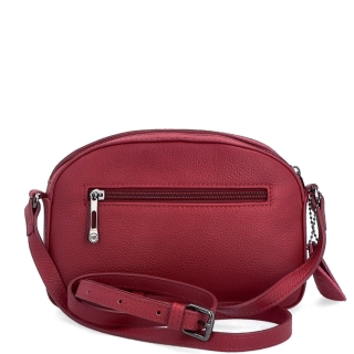Malá kožená crossbody kabelka s kapsou na zip Noelia Bolger materiál kůže zapínání na zip barva červená velikost malá NB 3013 CV Zezadu