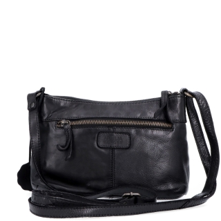 Praktická kožená crossbody na každý den Noelia Bolger materiál kůže zapínání na zip barva černá velikost malá NB 2406 C Zezadu