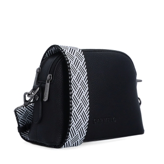 Malá crossbody kabelka s širokým popruhem Carmelo materiál syntetická kůže zapínání na zip barva černá velikost malá 4355 C