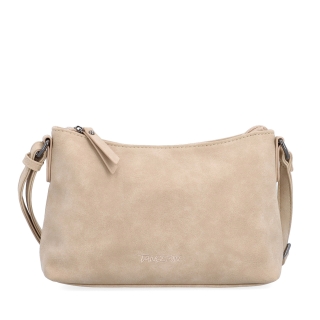 Malá elegantní crossbody kabelka Tangerin materiál syntetická kůže zapínání na zip barva béžová velikost malá 1109 BE Zepředu