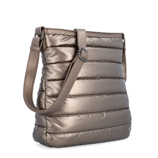 Moderní dámská kabelka z nadýchaného nylonu Carmelo materiál nylon zapínání na zip barva metalická velikost střední 4382 BR