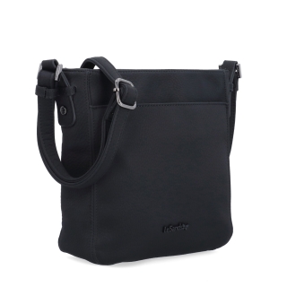Praktická crossbody kabelka s přední kapsou Le Sands materiál syntetická kůže zapínání na zip barva černá velikost střední 4653 C
