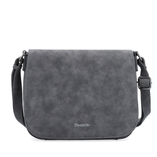 Elegantní crossbody kabelka s klopou Tangerin materiál syntetická kůže zapínání na zip barva šedá velikost střední 1115 ANT Zepředu
