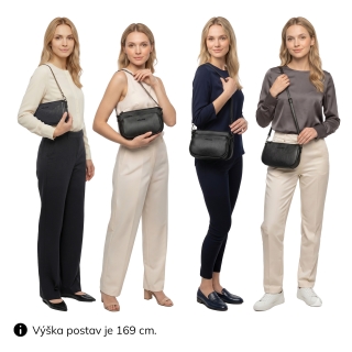 Crossbody kabelka s odjímatelnou kapsičkou a řetízkem Le Sands materiál syntetická kůže zapínání na zip barva černá velikost malá 4609 C Na postavě