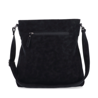 Stylová crossbody kabelka s čistým designem Tangerin materiál syntetická kůže zapínání na zip barva černá velikost střední 1101 C Zezadu