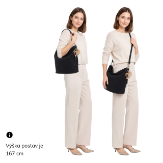 Stylová hobo kabelka s odepínacími popruhy Carmelo materiál syntetická kůže zapínání na zip barva hnědá velikost střední 4657 H Na postavě