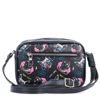 Moderní kabelka s veselým potiskem Indee materiál syntetická kůže zapínání na zip barva multicolor velikost malá 9304 04 C