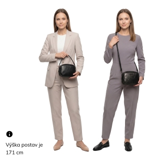 Malá crossbody kabelka s odnímatelným popruhem Le Sands materiál syntetická kůže zapínání na zip barva metalická velikost malá 4370 BR Na postavě
