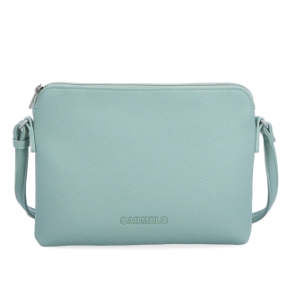 Minimalistická crossbody syntetická kabelka Carmelo materiál syntetická kůže zapínání na zip barva zelená velikost malá 4333 SZE Zepředu