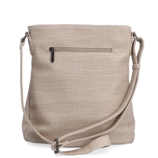 Crossbody kabelka střední velikosti Carmelo materiál syntetická kůže zapínání na zip barva béžová velikost střední 4305 BE Zezadu