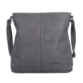 Crossbody kabelka s jednoduchým prošíváním Tangerin materiál syntetická kůže zapínání na zip barva šedá velikost střední 8003 TS Zepředu