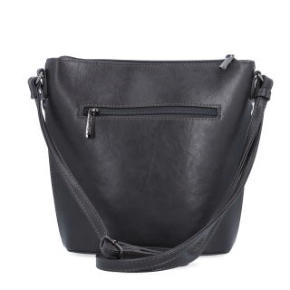 Elegantní crossbody kabelka s řetízkem Le Sands materiál syntetická kůže zapínání na zip barva šedá velikost malá 7722 TS Zezadu