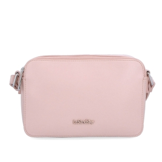 Praktická crossbody kabelka se dvěma kapsami Le Sands materiál syntetická kůže zapínání na zip barva růžová velikost malá 7717 R Zepředu