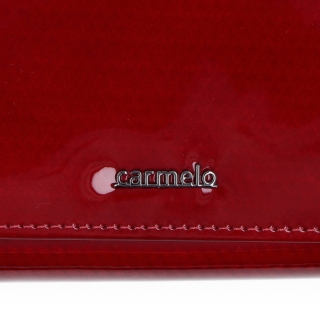 Lakovaná kožená peněženka s moderním vzorem Carmelo materiál kůže zapínání na zip barva červená velikost malá 2105 K CV Logo