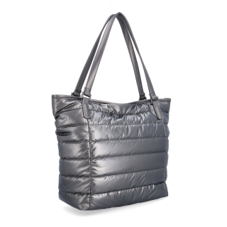 Shopperka přes rameno z nadýchaného materiálu Carmelo materiál nylon zapínání na zip barva metalická velikost velká 4385 TI
