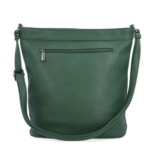 Crossbody kabelka s ozdobnými zipy Tangerin materiál syntetická kůže zapínání na zip barva zelená velikost střední 8050 TZE Zezadu