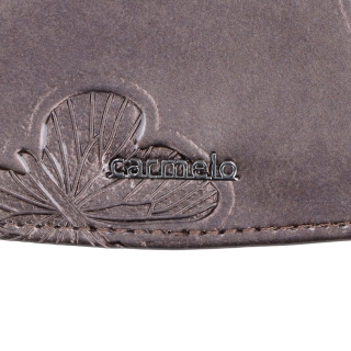 Elegantní dlouhá peněženka Carmelo materiál kůže zapínání na cvoček barva taupe velikost velká 2109 M T Logo