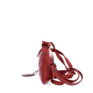 Malá elegantní kožená crossbody kabelka Noelia Bolger materiál kůže zapínání na zip barva červená velikost malá NB 2420 CV Z boku