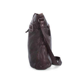Kožená crossbody s přední zipovou kapsou Noelia Bolger materiál kůže zapínání na zip barva hnědá velikost střední NB 2103 H Z boku