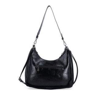 Kabelka přes rameno i crossbody s odepínacími popruhy Le Sands materiál syntetická kůže zapínání na zip barva černá velikost střední 4637 C Zezadu