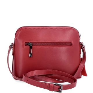 Kožená kabelka crossbody Noelia Bolger Noelia Bolger materiál kůže zapínání na zip barva vínová velikost malá NB 0096 BO Zezadu
