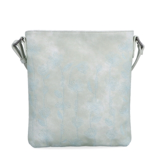 Středně velká crossbody kabelka s motivem Indee materiál syntetická kůže zapínání na zip barva šedá velikost malá 6329 S Zepředu