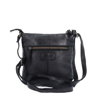 Elegantní kožená crossbody kabelka Noelia Bolger materiál kůže zapínání na zip barva černá velikost malá NB 2415 C Zezadu