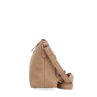 Malá elegantní crossbody kabelka Tangerin materiál syntetická kůže zapínání na zip barva béžová velikost malá 1109 MO Z boku