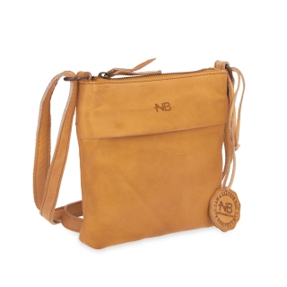 Malá kožená crossbody se zapínáním na zip Noelia Bolger materiál kůže zapínání na zip barva žlutá velikost malá NB 2090 ZLU