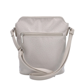 Praktická crossbody kabelka s extra kapsou Carmelo materiál nylon zapínání na zip barva béžová velikost malá 6607 BE LE Zezadu