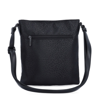 Stylová dámská crossbody kabelka z nylonu Carmelo materiál nylon zapínání na zip barva černá velikost malá 6606 C LE Zezadu
